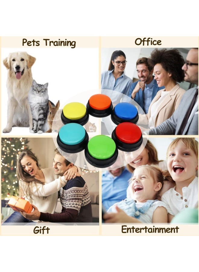 jaexest 6 قطع أزرار تسجيل صوتي للحيوانات الأليفة، طقم تدريب تفاعلي للتواصل مع الكلاب والقطط، تسجيل وتشغيل لمدة 30 ثانية، أداة تعليمية ممتعة لأنشطة الحيوانات الأليفة المنزلية - Image 2